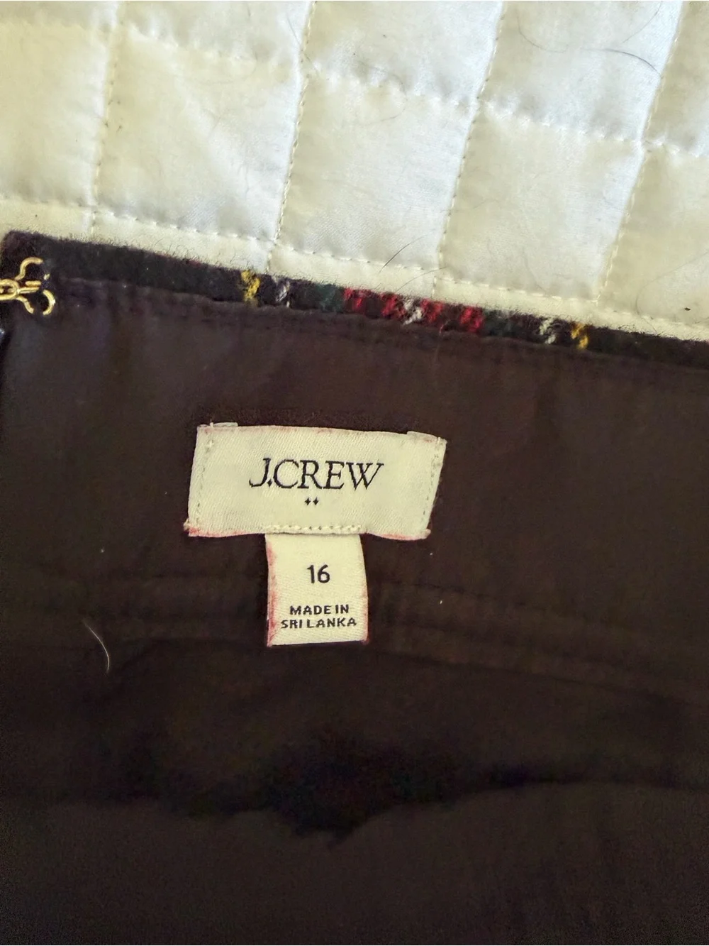 J. Crew Plaid A-Line Women's Skirt - Black and Red